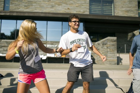 Students show off their moves for the campers.