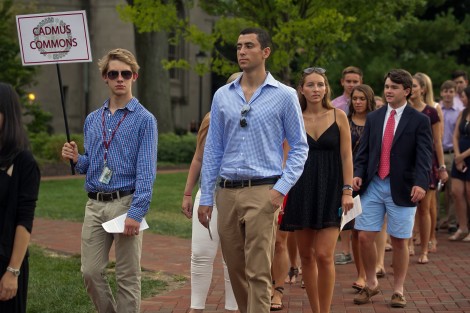Cadmus commons strolling through the Quad.