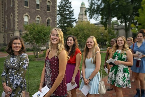 Students in Brandywine enjoy the walk through the Quad.