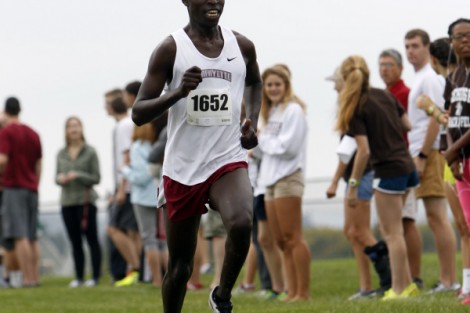Kelvin Serem '17 competes in a cross-country meet.