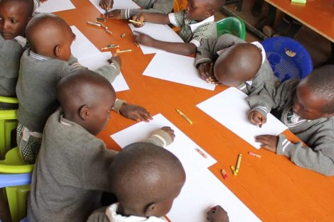 Students at the Blair-Serem School in Kibargoiyet, Kenya.