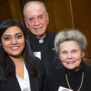 Tabassum Alam ’19 with Theodora and Daniel ’51 Ressetar