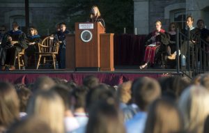 First year students gather on The Quad for the Convocation at Lafayette College on Sunday August 28, 2016.