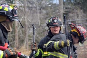 Mike Donnelly '17 during his internship with Easton Fire Department