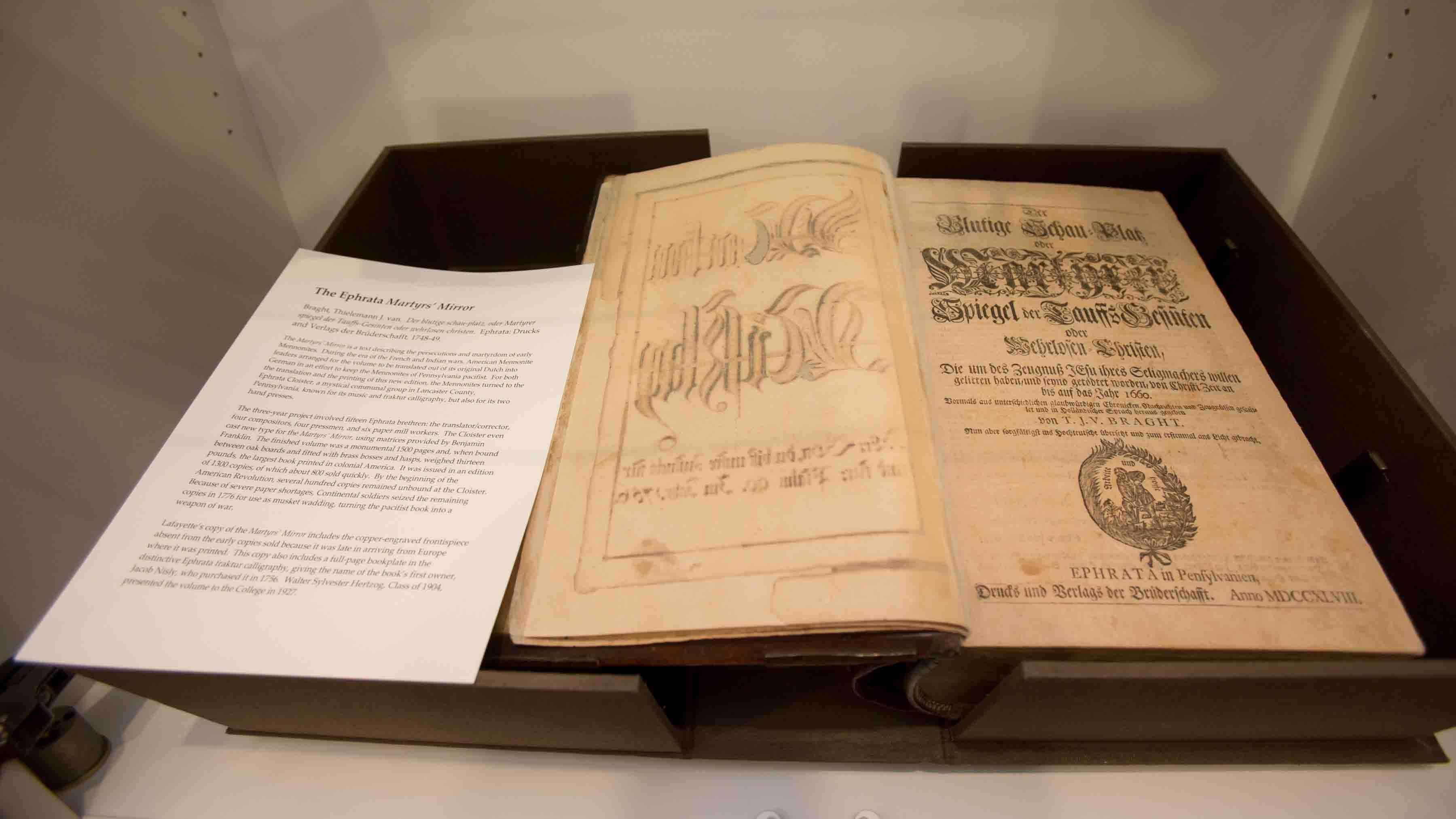 Martyrs Mirror, the largest book printed in colonial America