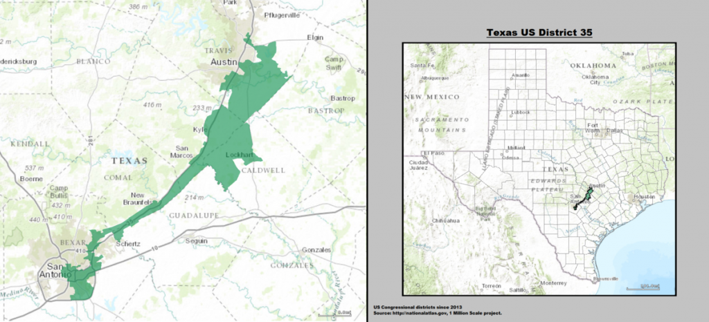 A map of Congressional District 35 in Texas