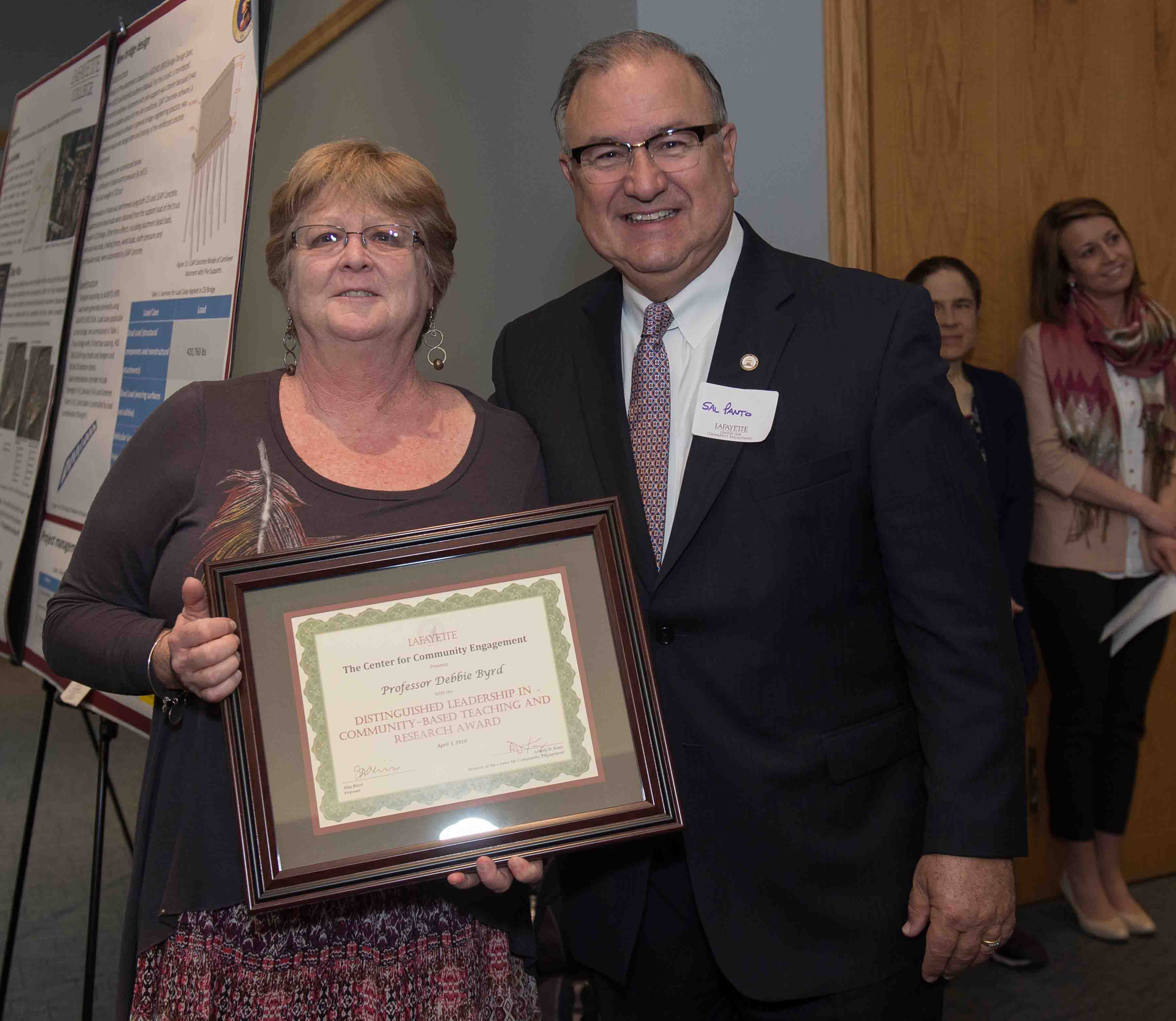 Debbie Byrd and Easton Mayor Sal Panto