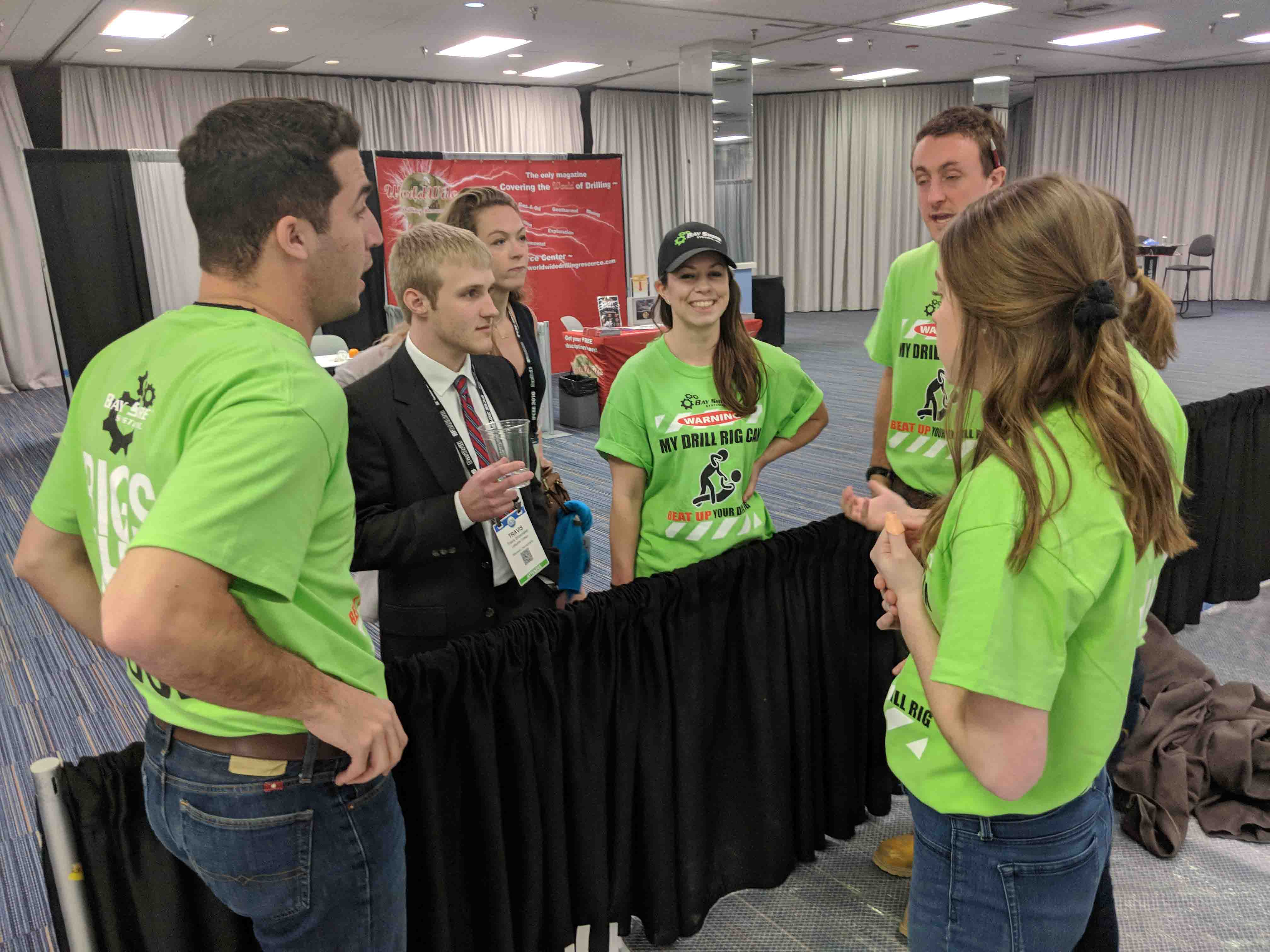 Lafayette students in the Geotechnical Engineering Competition talk strategy.
