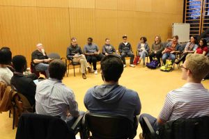 A view of Troy Reynard and others during the discussion on entrepreneurship organized by the DYER Center for Innovation and Entrepreneurship.