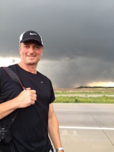 Jeff Wasserman '86 stands near a gathering storm