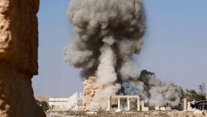 An explosion sets the scene for the film Destruction of Memory.