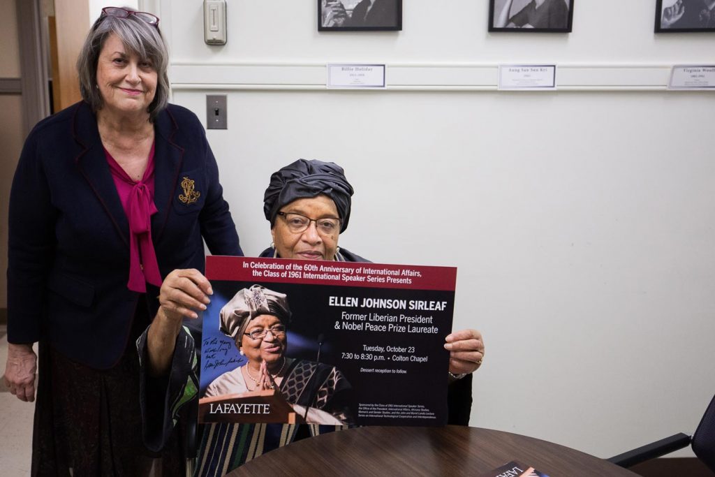 Diane Shaw and Ellen Johnson Sirleaf