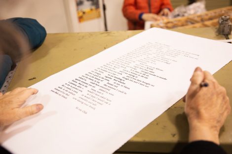 Words on paper at Lafayette College's Experimental Printmaking Institute