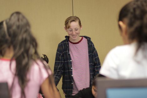 Lafayette student explains the task.