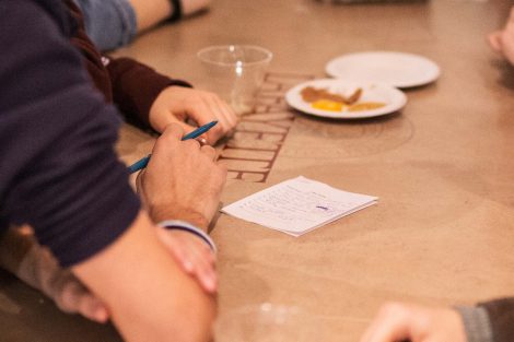 Students answer questions at TNT Trivia