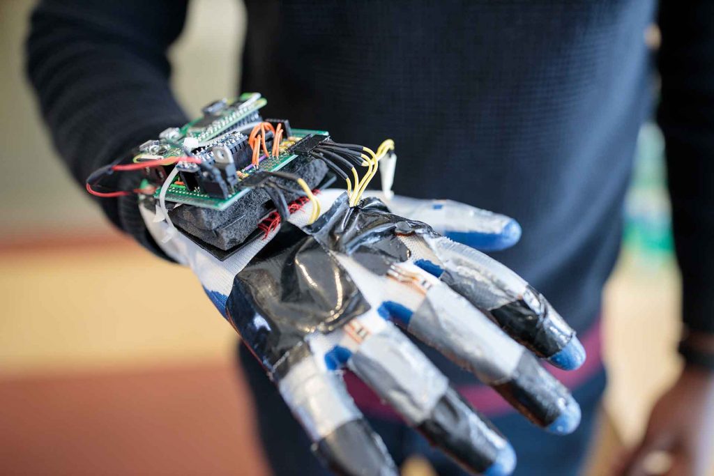 A close-up of the glove.