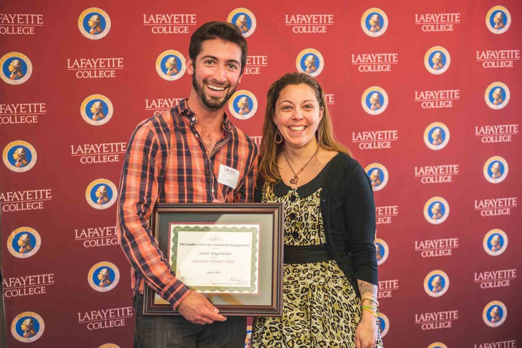 Justin Ungerleider ’19 with Chelsea Cefalu, coordinator of community partnerships
