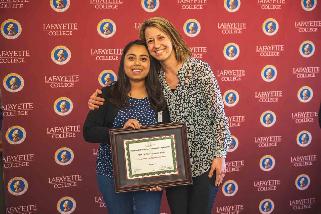 Flor de Maria Caceres Godoy ’22 with Amber Zuber
