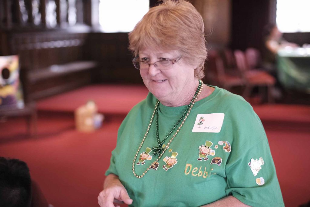 Prof. Deborah Byrd enjoys all that is happening in the class