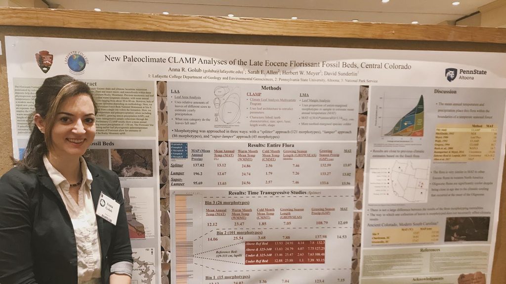 Anna Golub '19 presented research at a geology conference.