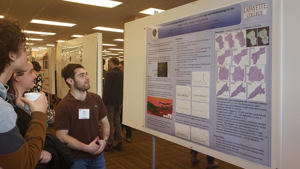 Brian Pinke presented research at a geology conference.