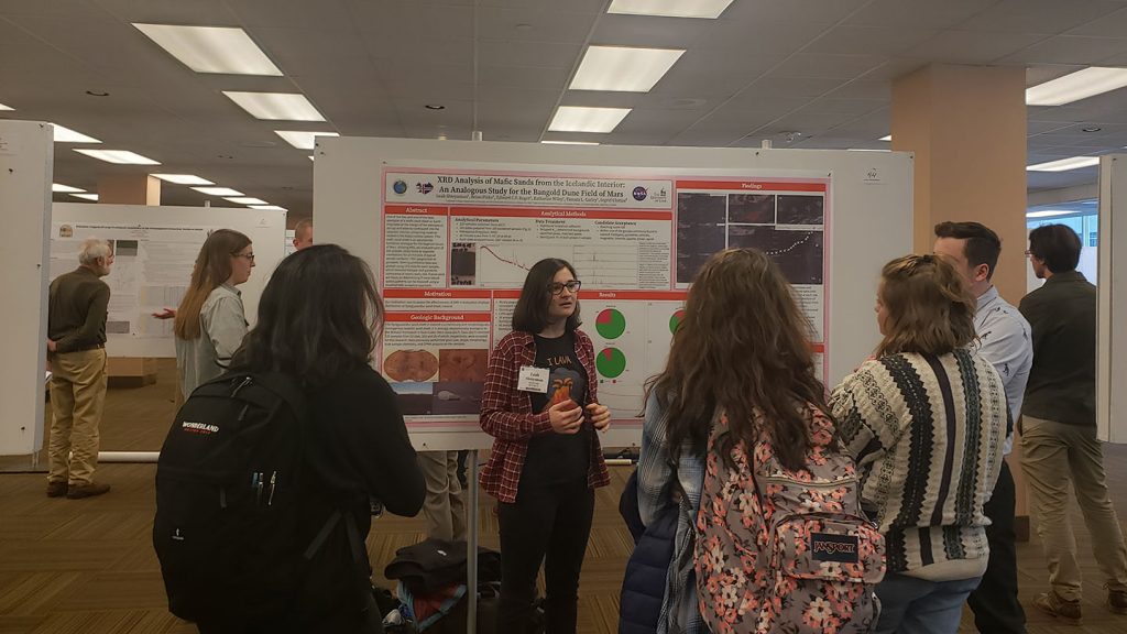 Leah Shteynman presented her research at a geology conference.