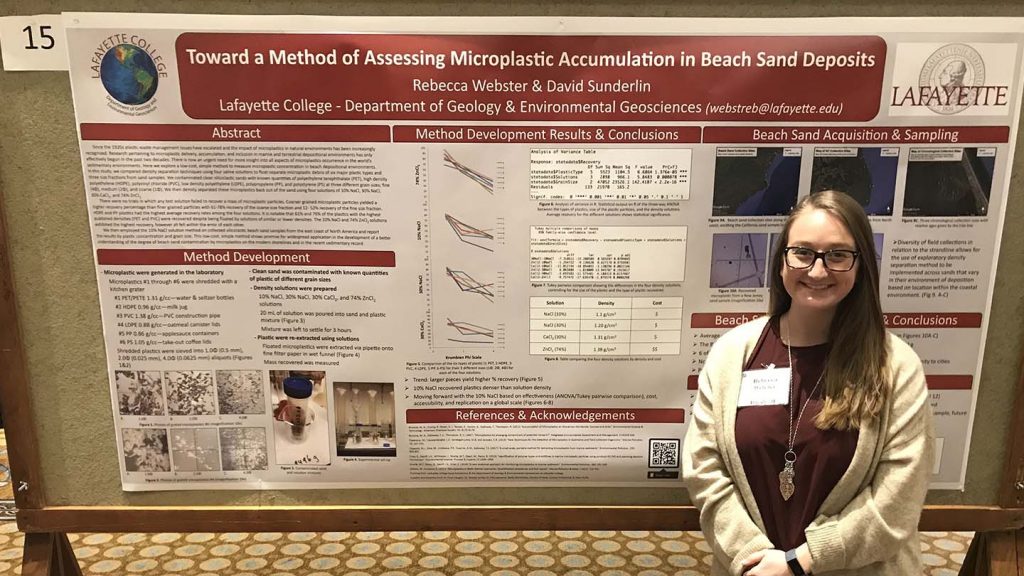 Rebecca Webster presented research at a geology conference.