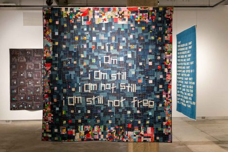 A quilt created by Chawne Kimber, professor of mathematics