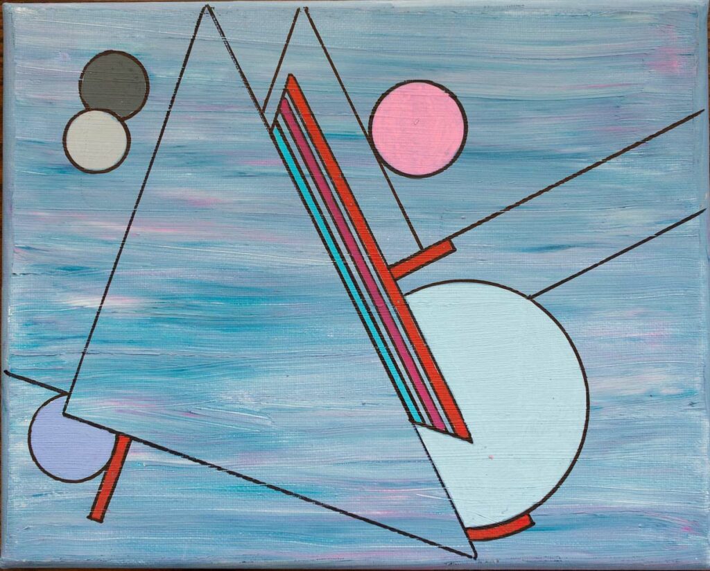 Artwork by Howard Schoor featuring triangles and circles