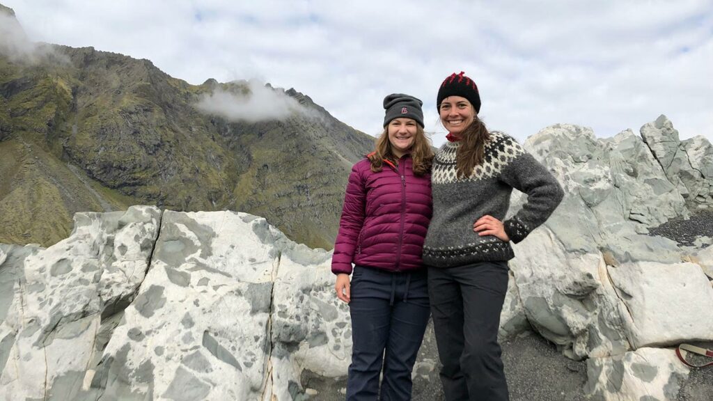 Tamara Carley and Amanda Leaman ’15 in Iceland