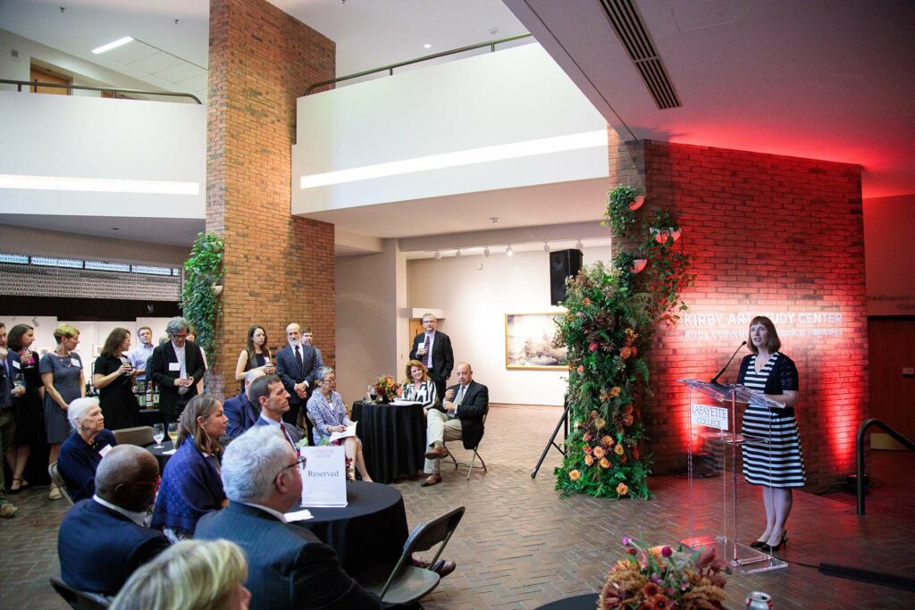 President Byerly speaks to those gathered for the dedication