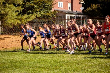 Womens cross country off the starting line