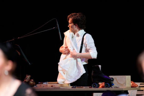 students create sound effects for the play twisted tales of poe