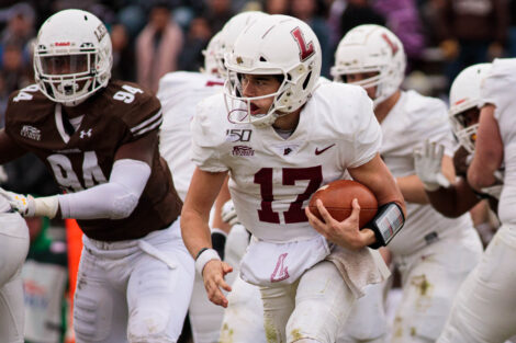 lafayette football players beat lehigh 17 to 16 at the 2019 rivalry game