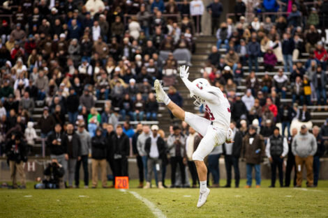 lafayette football players beat lehigh 17 to 16 at the 2019 rivalry game