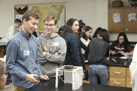 Lafayette students load test their structure