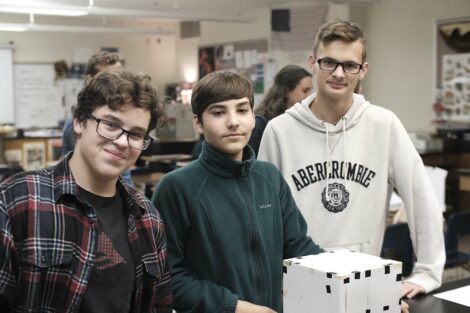 EAHS ACE students pose with their structure