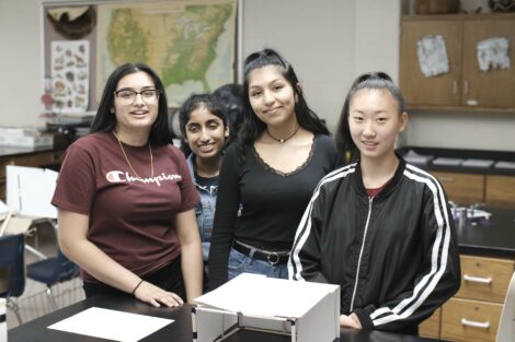 Another EAHS ACE team pose with their structure