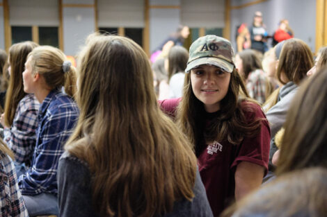 sororities gather to show their dance moves in the marlo room