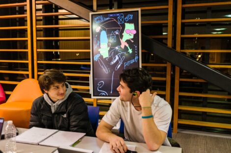 As the day draws to a close, students become more artistic, seen here in the artwork of Macklin Fitzpatrick.