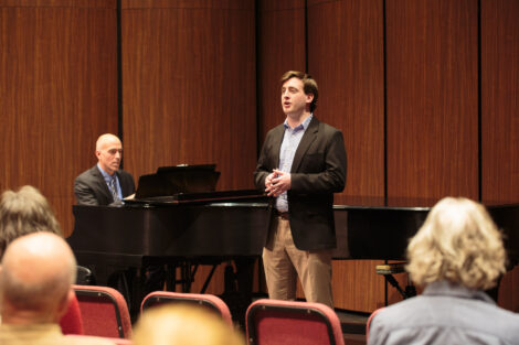 Students perform at the honors recital for students taking lessons