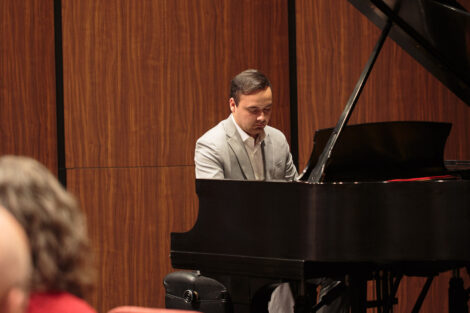 Students perform at the honors recital for students taking lessons
