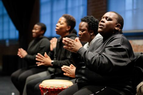 Members of the group Nobuntu sing in a workshop