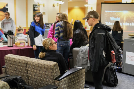 Students sing karaoke in farinon
