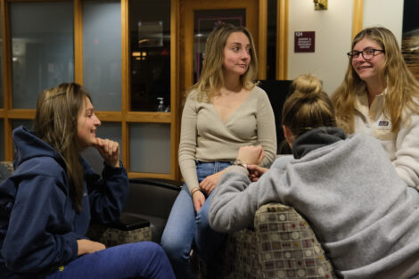 Students sing karaoke in farinon