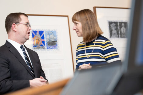 Stuart Delery with President Alison Byerly