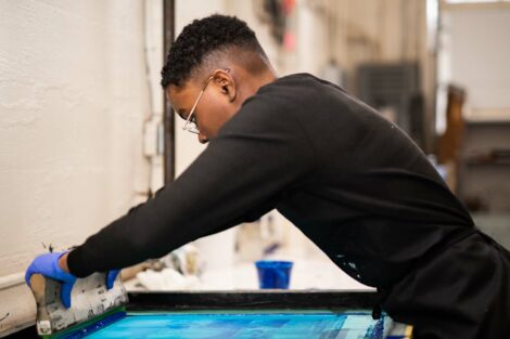 Student pulls ink over screen