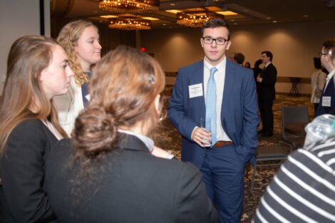 Students stand in circle and mix it up