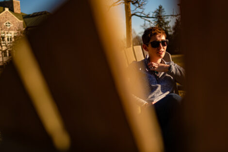 A warm winter day on the Quad.