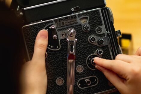 Students make adjustments to camera